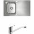Abey EN100LPK Entry Squarelink 100 Single Bowl Right Hand Drainer Sink Pack image NaN