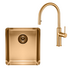 Titan Essentials 350mm Single Bowl Sink & Pull Out Gooseneck Kitchen Mixer Tap Package - Brass TSBRPK402 image NaN