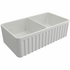 Turner Hastings Novi 85 X 46 Fine Fireclay Double Bowl Butler Sink Gloss White NO85FS image NaN