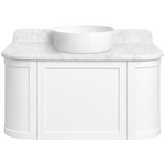 Turner Hastings Evara 90x53 Wall Hung Vanity with Real Marble Top To Suit Above Counter Basin White NTH EV953-WH-NTH hero image