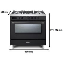 Delonghi 90cm Anthracite Dual Fuel Freestanding Oven DEF1407A hero image
