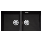 Oliveri Santorini Double Bowl Undermount Sink Black ST-BL1563U-OF hero image