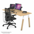 Jason.L 1400mm Quadro A Leg White Desk with Natural Leg White Cross Beam QDW1407.W.WT image NaN