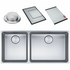 Franke Mythos 500/340mm and 1 and 1/2 Bowl Left 3 Way Installation Sink with Accessories MYX220-5034FPCSBL image NaN