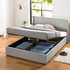 Zinus Maddon Double Upholstered Gas Lift Storage Bed Frame Light Grey AU-FPPST1-12D image NaN