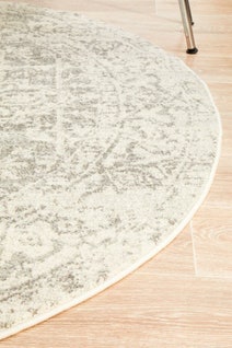 Rug Culture Evoke Small White Silver Rug 150X150CM - EVO-253-WSIL-150X150 hero image