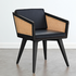 Reddie Jay Rattan Black Leather Black Teak Frame Chair DCVN57X58X76F10W3 image NaN
