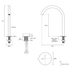 Rogerseller Eccentric Hob Mixer with Swivel Outlet - Brushed Nickel 360600405107 image NaN