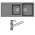 Abey Schock Typos 1 & 3/4 Bowl Sink and Armando Vicario ISA Pull Out Kitchen Mixer Tap - Croma TD200T2CR image NaN