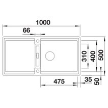 Blanco Adira XL 6S Single Bowl Sink with Left Hand Drainer Reversible Black 528131 hero image