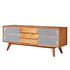 Reddie Vinny Credenza Unit Natural Teak Frame White Doors image NaN