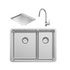 Abey LUA190KW2 Lucia 1 and 1/3 Bowl Sink and Tap Packs image NaN