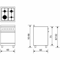 Glem 60cm Gas Oven & Cooktop Freestanding Oven with Electric Grill Stainless Steel GB664GG hero image