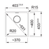 Franke Maris 370mm Single Bowl Undermount Sink with Extension Drainer Onyx MRG110-37ON-FPC image NaN