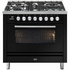 ILVE Professional Plus Series 90cm Dual Fuel Five Burner Oven with Milano Knobs P09PDWE3BK image NaN
