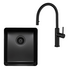Titan Essentials 350mm Single Bowl Sink & Pull Out Gooseneck Kitchen Mixer Tap Package - Matte Black TSBSPK402 image NaN