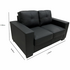 SILC Global Bari Two and Three Seater Lounge Suite PU Black 21001110 image NaN