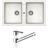 Abey Schock Typos Double Sink & Armando Vicario ISA Kitchen Mixer - White TN200T2W image NaN