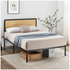 Zinus Queen Bed Frame with Black Rattan Headboard and Metal Base AU-FBMMH8ZC-14Q image NaN