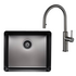 Titan Essentials 500mm Single Bowl Sink & Pull Out Gooseneck Kitchen Mixer Tap Package - Gunmetal TSGMPK522 image NaN