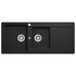 Abey Schock Typos 1 and 3/4 Bowl Topmount Sink With Right Hand Drainer Onyx TD200BL image NaN