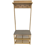 L.T. Williams Bamboo Hall Stand With Grey PU Seat 9922 hero image