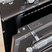 Bertazzoni 90cm Heritage Series Matte Black Dual Fuel Freestanding Oven HER96L1ENET hero image