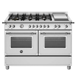 Bertazzoni 120cm Heritage Series 6 Burner + Griddle Plate Dual Fuel Stainless Steel Freestanding Oven HER126G2EXT hero image