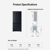 Panasonic 500L French Door Fridge Metallic Black NR-CW530HWKA hero image