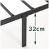Zinus Queen Bed Frame with Black Rattan Headboard and Metal Base AU-FBMMH8ZC-14Q image NaN