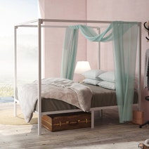 Zinus Patricia Double Metal Canopy Bed Frame White AU-CPBFW-D hero image
