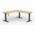 OLG Agile Winder Height Adjust 90 Degree Workstation 1800x1800x750 New Oak Worktop with Black Frame OG_AGW90181875B_NORH image NaN