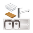 Abey DL180LK Deluxe 1 and 3/4 Bowl Right Hand Drainer Sink Pack image NaN