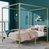 Zinus Patricia Double Metal Canopy Bed Frame Gold AU-CPBFG-D image NaN