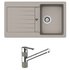 Abey Schock Typos Single Bowl Sink and Armando Vicario ISA Pull Out Kitchen Mixer Tap - Concrete Finish TD100T2C image NaN