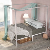 Zinus Patricia Double Metal Canopy Bed Frame White AU-CPBFW-D hero image