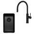 Titan Essentials 250mm Single Bowl Sink & Pull Out Gooseneck Kitchen Mixer Tap Package - Matte Black TSBSPK282 image NaN