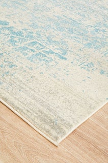 Rug Culture Evoke Large White Blue Rug 290X200CM - EVO-253-WBLU-290X200 hero image