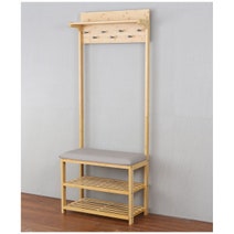 L.T. Williams Bamboo Hall Stand With Grey PU Seat 9922 hero image