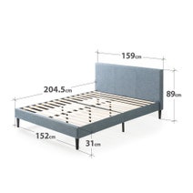 Zinus Liam Classic Home Queen Upholstered Fabric Bed Base Light Blue AU-FPPPLB-12Q hero image