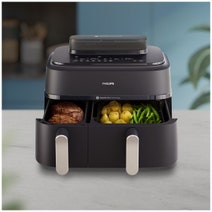 Philips 5000 Series 9L Dual Basket Airfryer XXL Steam Black NA551-00 hero image