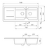 Turner Hastings Cuisine 116 x 50 Inset or Undermount Double Bowl Sink with No Tap Hole - Gloss White CUD116FS-NTH image NaN