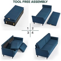 Zinus 3 Seater Sofa Blue Weave AU-USSJCF-3BW hero image