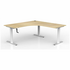 OLG Agile Winder Height Adjust 90 Degree Workstation 1800x1800x750 New Oak Worktop with White Frame OG_AGW90181875W_NORH image NaN