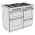 Belling Cookcentre 110cm Dual Fuel Freestanding Oven/Stove Black BCC1100GTGB image NaN