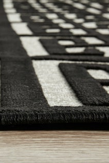 Rug Culture York Large Black & Natural Rug 290X200CM - YRK-BREN-GLD-290X200 hero image