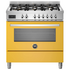 Bertazzoni 90cm Professional Yellow Dual Fuel Freestanding Oven PRO96L1EGIT image NaN