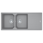 Franke Urban Fragranite Double Bowl Topmount Sink with Reversible Drainer Stone Grey UBG621SG hero image