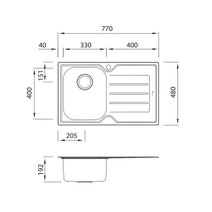 Oliveri Flinders Single Bowl Topmount Sink with Right-Hand Drainer FL121 hero image