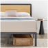 Zinus Queen Bed Frame with Black Rattan Headboard and Metal Base AU-FBMMH8ZC-14Q image NaN